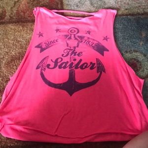 Ripped pink tank top